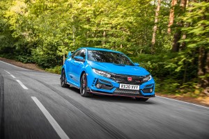 A blue Honda Civic Type R FK8