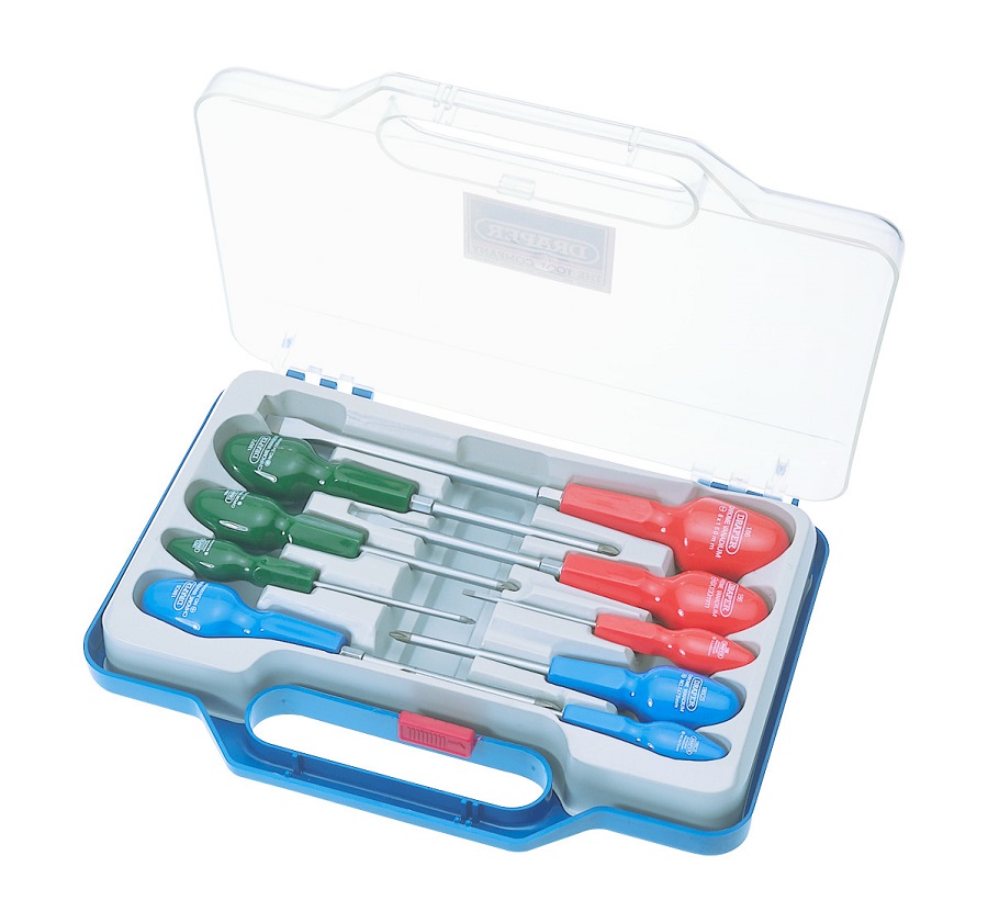 Draper nine-piece Cabinet Pattern Screwdriver Set