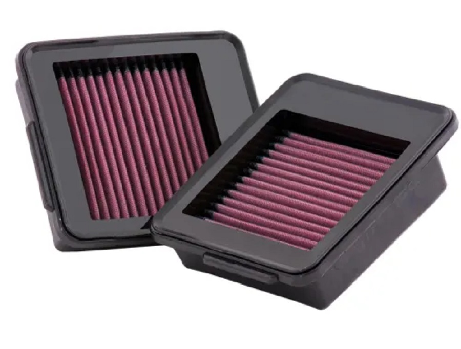 Two thick K&N air filters for the Nissan R35 GTR.