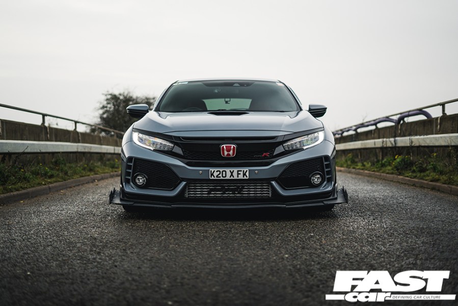 Modified Honda Civic Type R FK8 from the front.