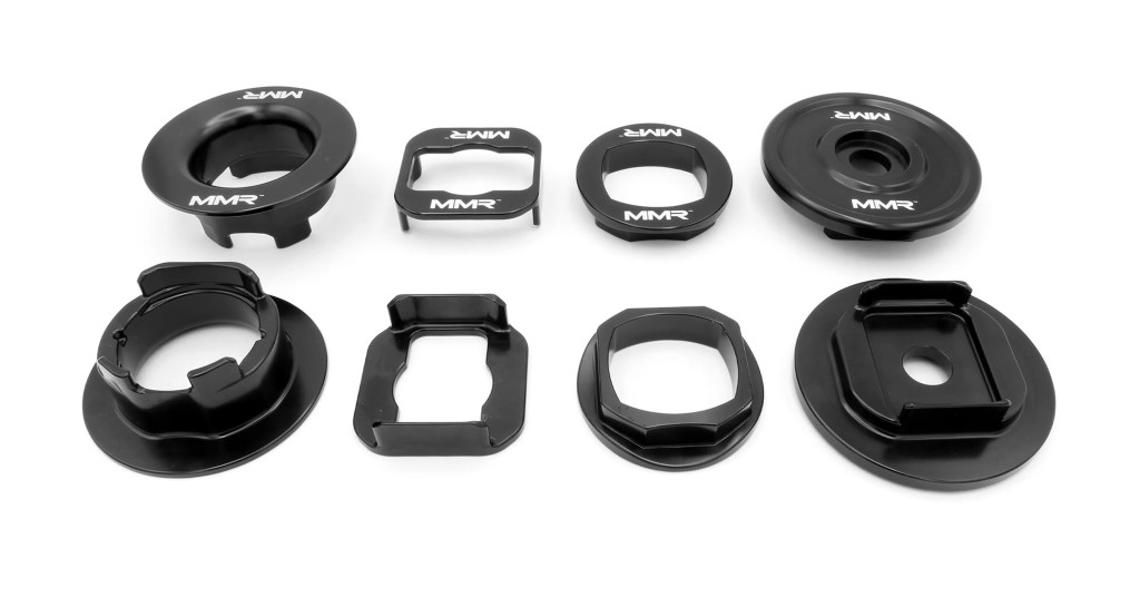 bush insert kit laid out on white background